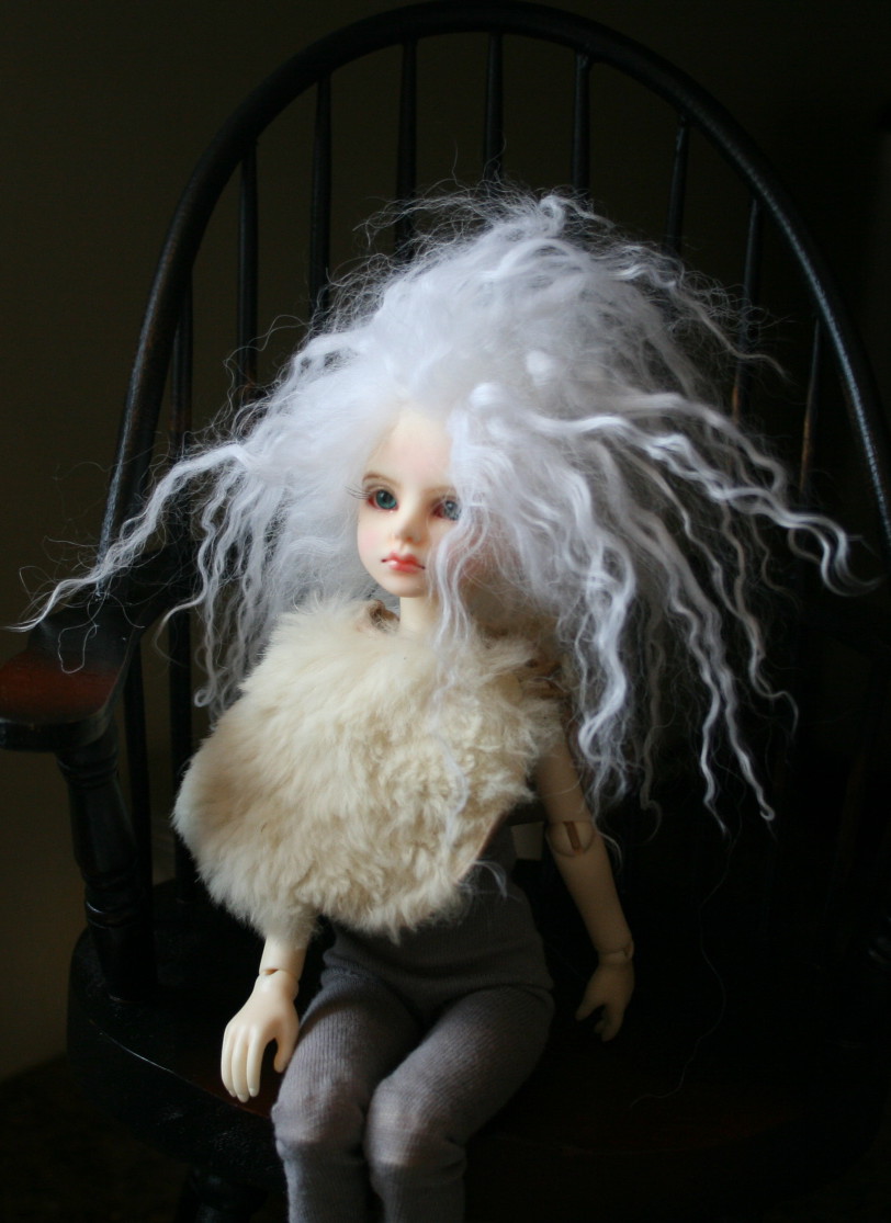 White mohair 5"